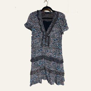 Proenza Schouler Mini Ruffled Mixed Print Dress